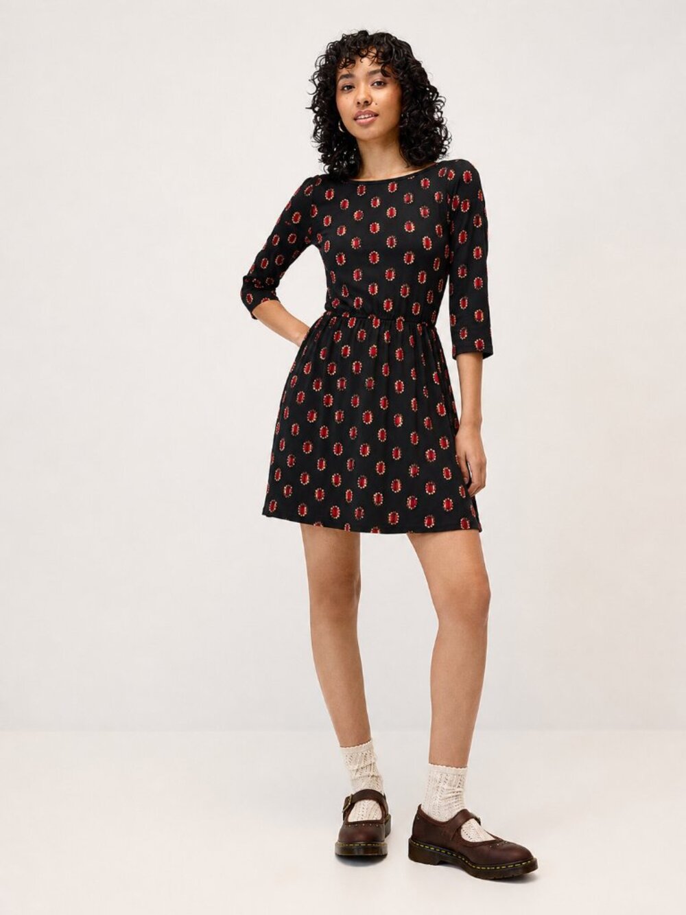 NWT Compañía Fantástica Ruby Gem Print Fit & Flare Dress S/M/L